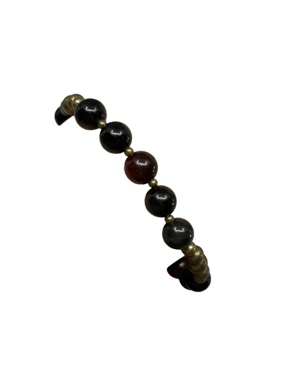 8mm Natural Black Obsidian Red Tiger Eye Stone Adjustable Stretch Bracelet Bead